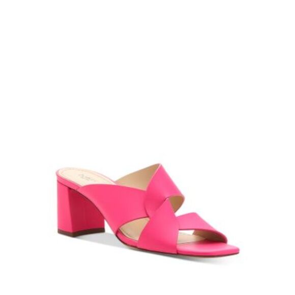 BOTKIER Womens Pink Twisted Ulla Block Heel Slip On Leather Heeled Sandal 5 M
